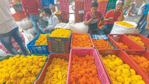 झेंडू फुलबाजारात दर