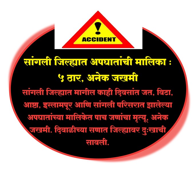 सांगली जिल्ह्यात अपघातांची मालिका