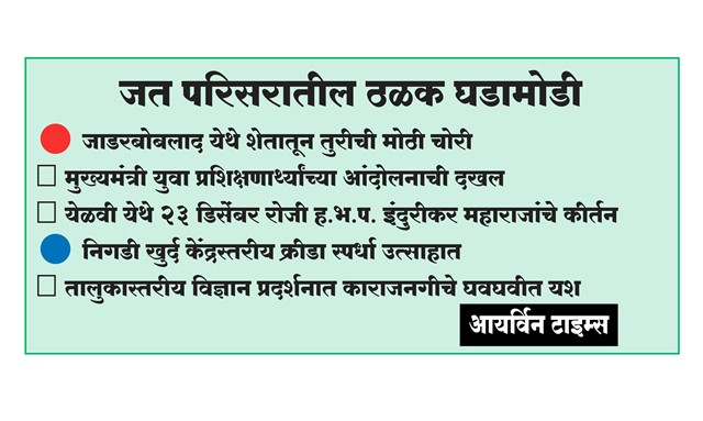 जत परिसरातील ठळक घडामोडी