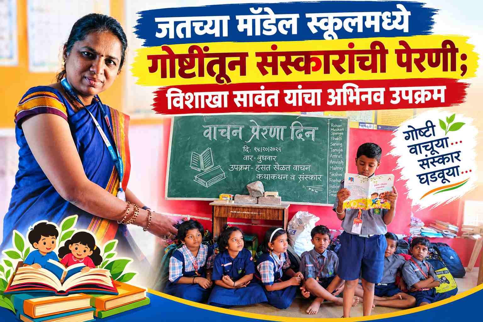 जतच्या मॉडेल स्कूलमध्ये गोष्टींतून संस्कारांची पेरणी