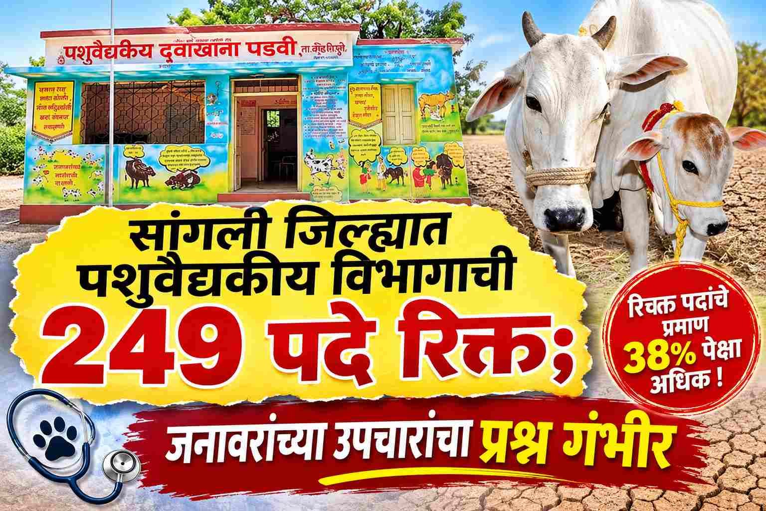 सांगली जिल्ह्यात पशुवैद्यकीय विभागाची 249 पदे रिक्त