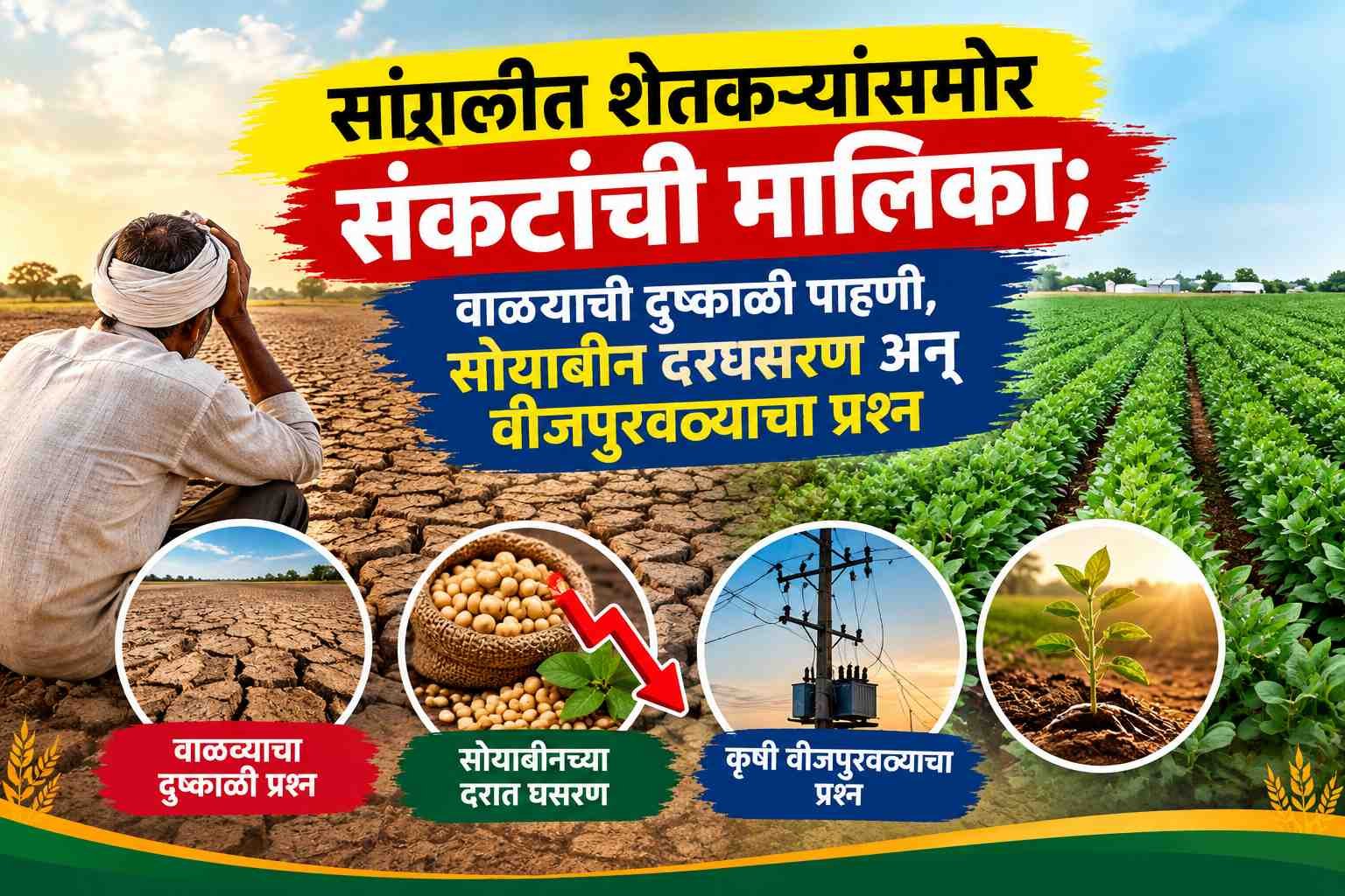 सांगलीत शेतकऱ्यांसमोर संकटांची मालिका