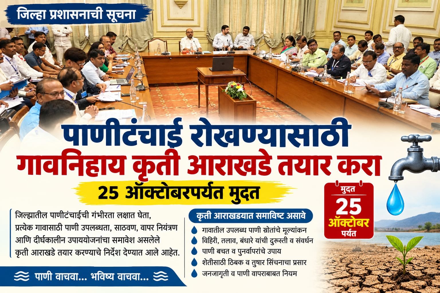 पाणीटंचाई रोखण्यासाठी गावनिहाय कृती आराखडे