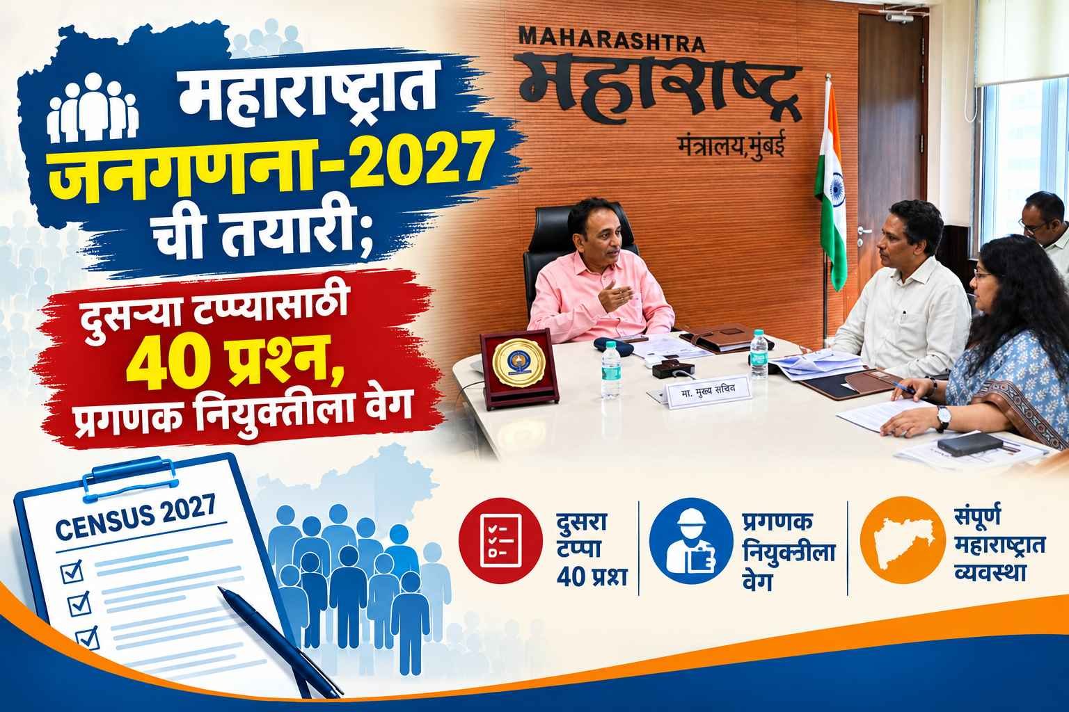 महाराष्ट्रात जनगणना-2027 ची तयारी